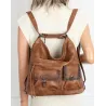 Torebka Damska Shopperka Listonoszka duża plecak 2w1 worek SP93431 Brązowa