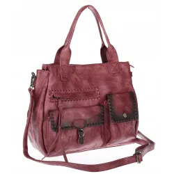 Torebka Damska Tommasini Listonoszka Shopper Kuferek Torba SP92581 Bordowa
