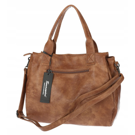 Torebka Damska Tommasini Listonoszka Shopper Kuferek Torba SP92581 Brązowa