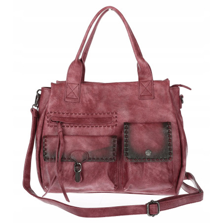 Torebka Damska Tommasini Listonoszka Shopper Kuferek Torba SP92581 Bordowa