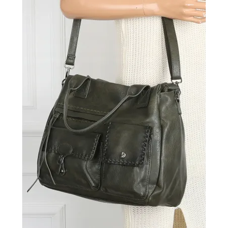 Torebka Damska Tommasini Listonoszka Shopper Kuferek Torba SP92581 Zielona