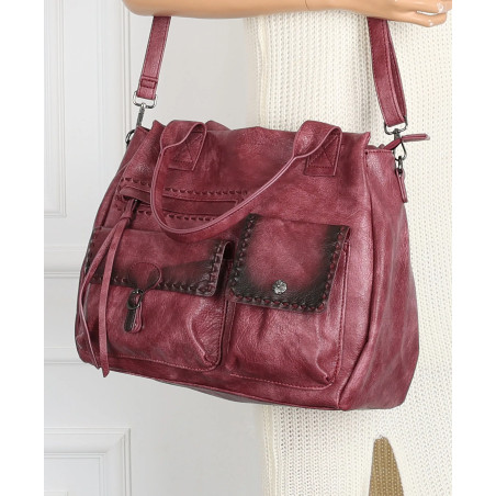 Torebka Damska Tommasini Listonoszka Shopper Kuferek Torba SP92581 Bordowa