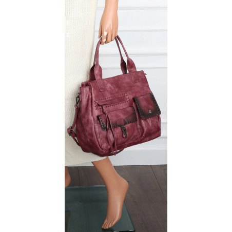 Torebka Damska Tommasini Listonoszka Shopper Kuferek Torba SP92581 Bordowa