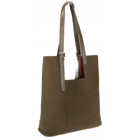 Torebka Damska Shopper duża HERISSON Torba na Ramię eko zamsz 60650 Zielona
