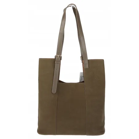 Torebka Damska Shopper duża HERISSON Torba na Ramię eko zamsz 60650 Zielona