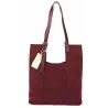 Torebka Damska Shopper duża HERISSON Torba na Ramię eko zamsz 60650 Bordowa