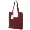 Torebka Damska Shopper duża HERISSON Torba na Ramię eko zamsz 60650 Bordowa