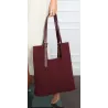 Torebka Damska Shopper duża HERISSON Torba na Ramię eko zamsz 60650 Bordowa