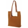Torebka Damska Shopper duża HERISSON Torba na Ramię eko zamsz 60650 Brązowa