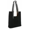 Torebka Damska Shopper duża HERISSON Torba na Ramię eko zamsz 60650 Czarna