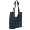Torebka Damska Shopper duża HERISSON na Ramię eko zamsz 60650 Granatowa