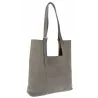 Torebka Damska Shopper duża HERISSON Torba na Ramię eko zamsz 60650 Szara