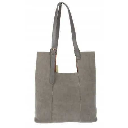 Torebka Damska Shopper duża HERISSON Torba na Ramię eko zamsz 60650 Szara