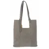Torebka Damska Shopper duża HERISSON Torba na Ramię eko zamsz 60650 Szara