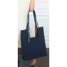 Torebka Damska Shopper duża HERISSON na Ramię eko zamsz 60650 Granatowa