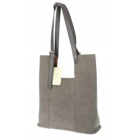 Torebka Damska Shopper duża HERISSON Torba na Ramię eko zamsz 60650 Szara