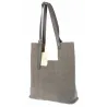 Torebka Damska Shopper duża HERISSON Torba na Ramię eko zamsz 60650 Szara