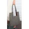 Torebka Damska Shopper duża HERISSON Torba na Ramię eko zamsz 60650 Szara