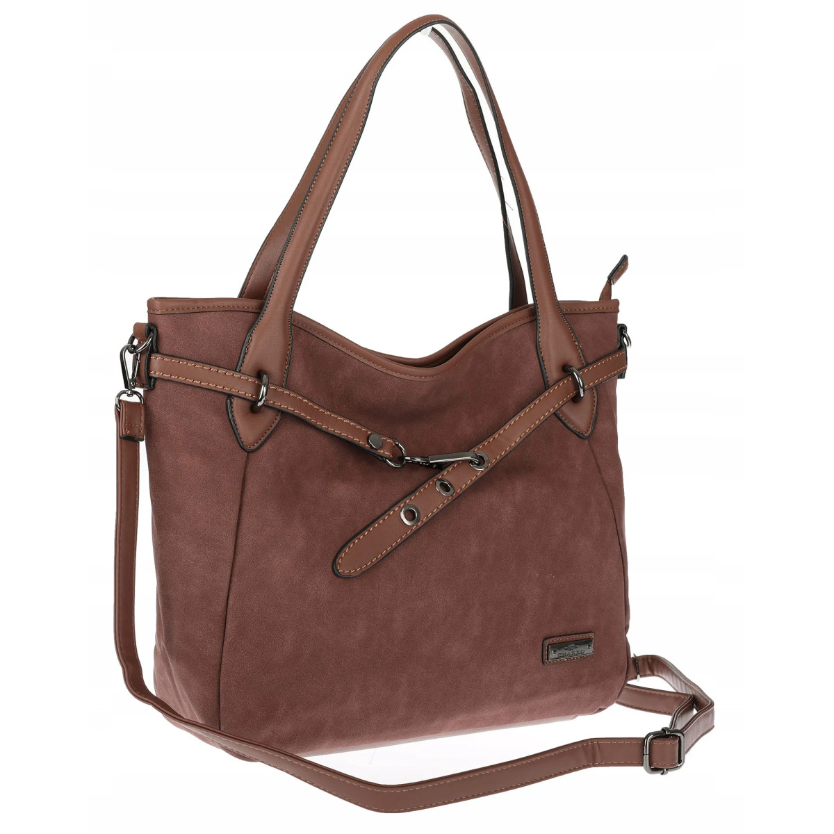 Torebka Damska Shopper Worek Pojemna Modna Miejska Torba CH6683 Czekoladowa