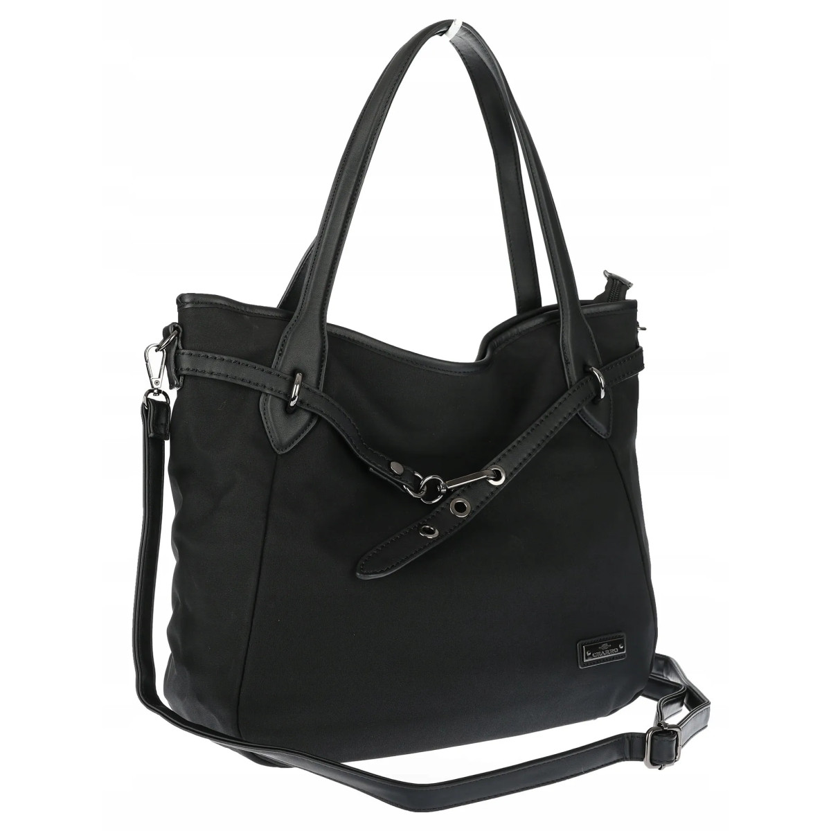 Torebka Damska Shopperka Worek Pojemna Modna Miejska Torba CH6683 Czarna