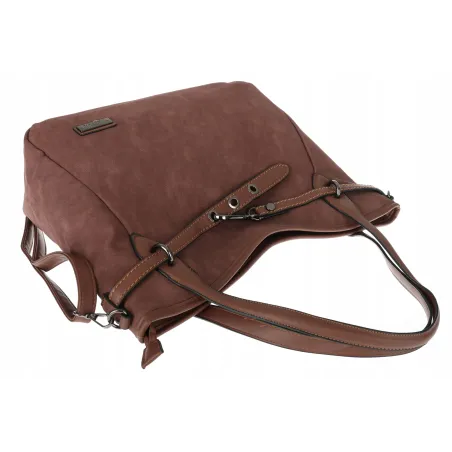 Torebka Damska Shopper Worek Pojemna Modna Miejska Torba CH6683 Czekoladowa