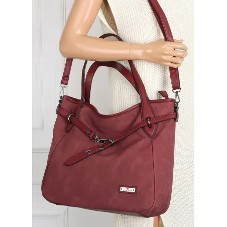 Torebka Damska Shopperka Worek Pojemna Modna Miejska Torba CH6683 Bordowa