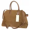 Torebka damska duża pojemna modna torba kuferek HERISSON zamsz 6053 Brązowa