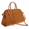Torebka damska duża pojemna modna torba kuferek HERISSON zamsz 6053 Brązowa
