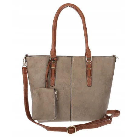 Torebka Damska Shopper Pojemna A4 modna duża torba teczka lekka 0702 Beżowa