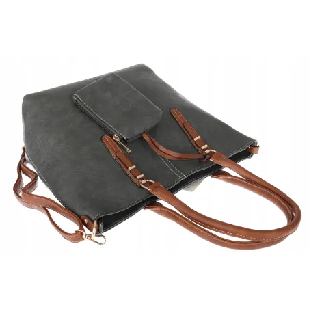 Torebka Damska Shopper Pojemna A4 modna duża torba teczka lekka 0702 Szara