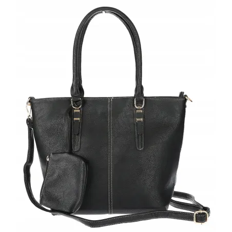 Torebka Damska Shopper Pojemna A4 modna duża torba teczka lekka 0702 Czarna