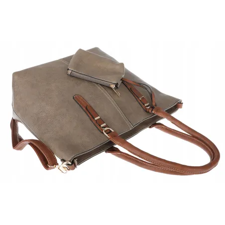 Torebka Damska Shopper Pojemna A4 modna duża torba teczka lekka 0702 Beżowa