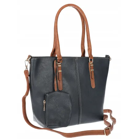 Torebka Damska Shopper Pojemna A4 modna duża torba teczka 0702 Granatowa