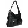 Torebka Damska Shopper Plecak Miejska 2w1 Worek Torba na Ramię 88020 Czarna