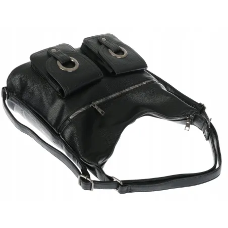 Torebka Damska Shopper Plecak Miejska 2w1 Worek Torba na Ramię 88020 Czarna