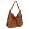Torebka Damska Shopper Listonoszka Plecak 2w1 Worek na Ramię 88020 Brązowa