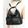 Torebka Damska Shopper Plecak Miejska 2w1 Worek Torba na Ramię 88020 Czarna