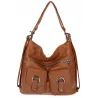 Torebka Damska Shopper Listonoszka Plecak 2w1 Worek na Ramię 88020 Brązowa