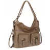 Torebka Damska Shopper Listonoszka Plecak 2w1 Worek na Ramię 88020 Beżowa