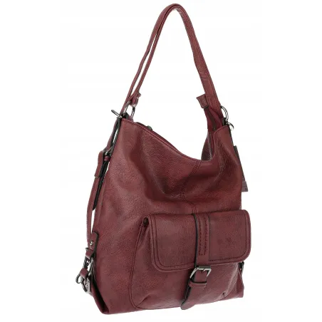 Torebka Damska Shopper Listonoszka Plecak 2w1 Torba na Ramię 7136 Bordowa