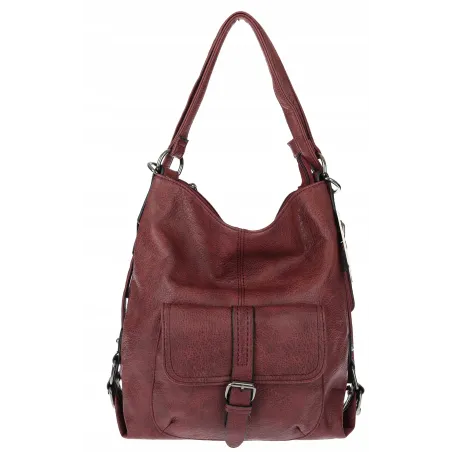 Torebka Damska Shopper Listonoszka Plecak 2w1 Torba na Ramię 7136 Bordowa