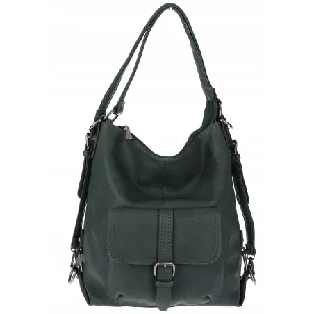 Torebka Damska Shopper Listonoszka Plecak 2w1 Worek na Ramię 7136 Zielona