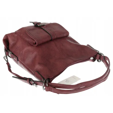 Torebka Damska Shopper Listonoszka Plecak 2w1 Torba na Ramię 7136 Bordowa