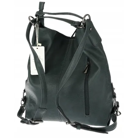 Torebka Damska Shopper Listonoszka Plecak 2w1 Worek na Ramię 7136 Zielona