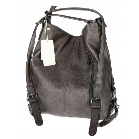 Torebka Damska Shopper Listonoszka Plecak 2w1 Worek na Ramię 7136 Szara