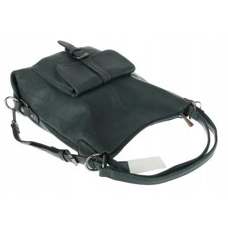 Torebka Damska Shopper Listonoszka Plecak 2w1 Worek na Ramię 7136 Zielona