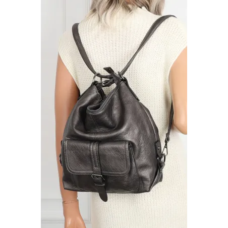 Torebka Damska Shopper Listonoszka Plecak 2w1 Worek na Ramię 7136 Szara