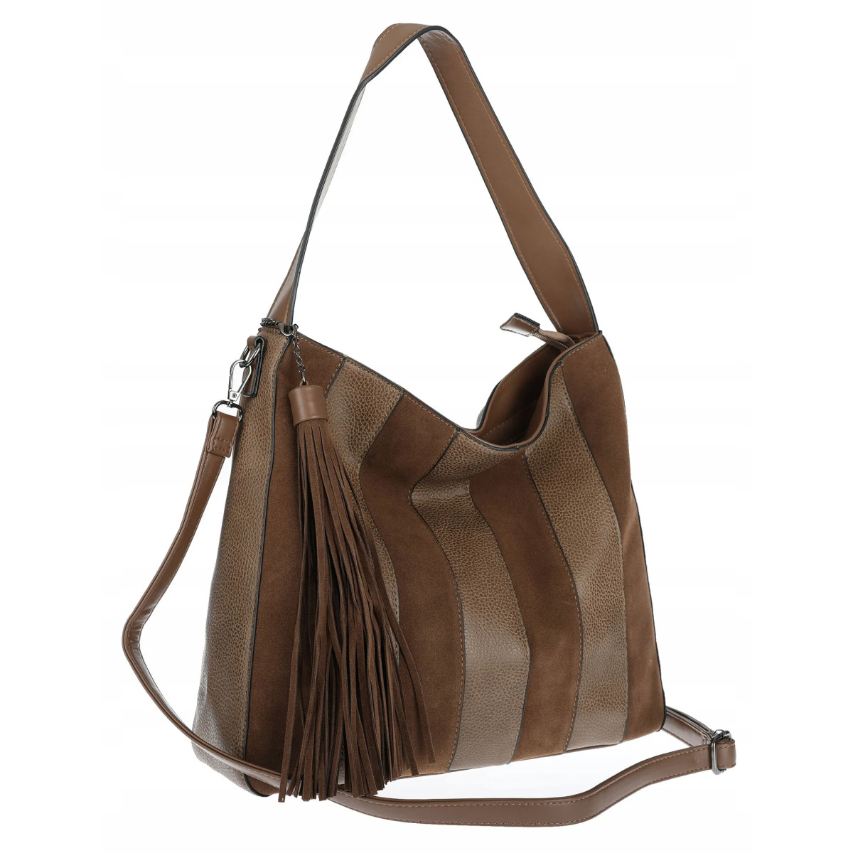 Torebka damska shopper A4 elegancka do pracy włoska marka MC428 Czekoladowa