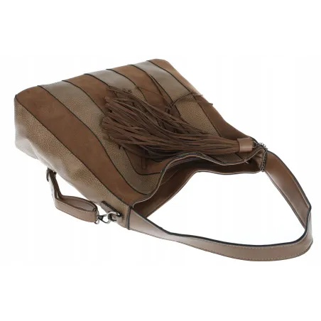 Torebka damska shopper A4 elegancka do pracy włoska marka MC428 Czekoladowa