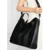 Torebka damska shopper A4 elegancka do pracy włoska marka MC428 Czarna